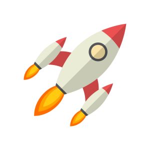 Rocket launch, Flat design, vector illustration, isolated on white background